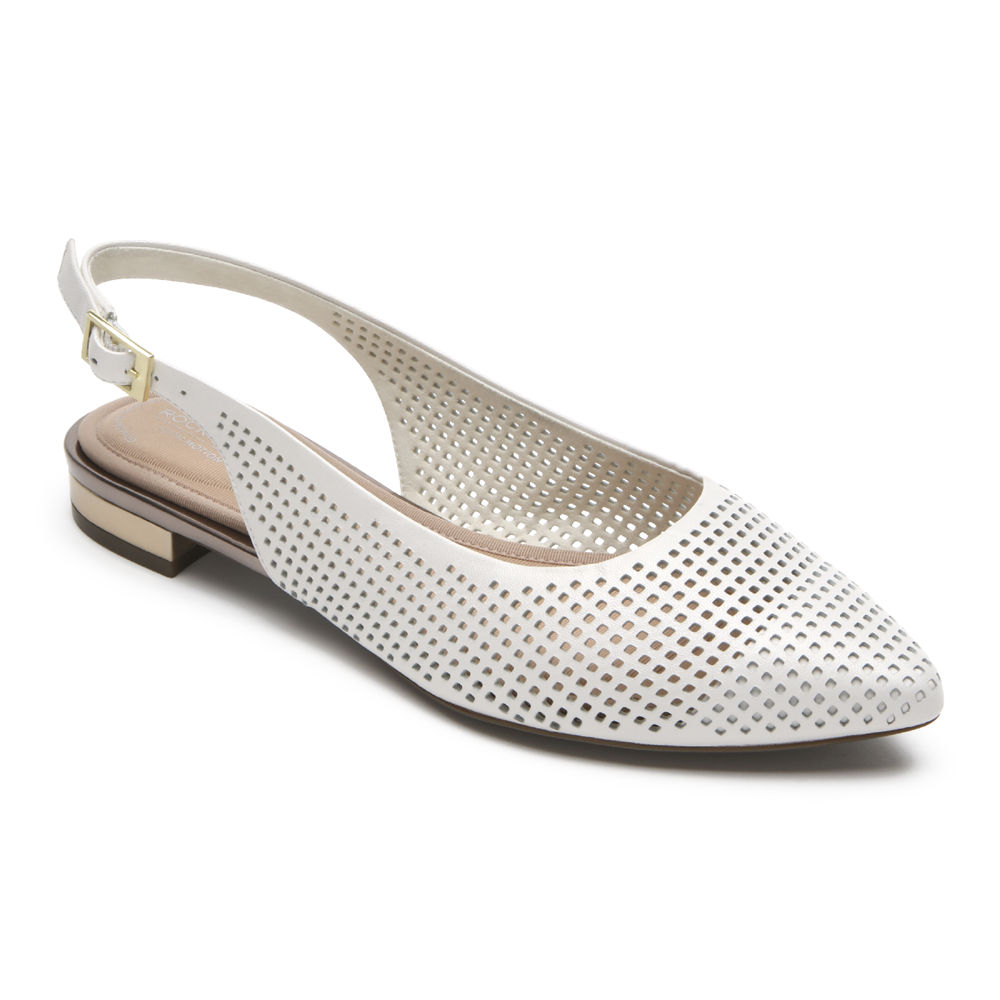 Rockport Womens Total Motion Adelyn Slingback - Flats White - LGA659732